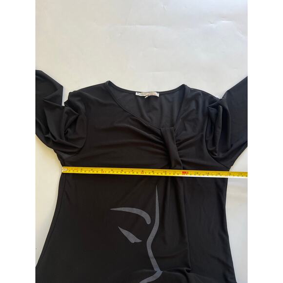 Sun Light Black 3/4 Sleeve Mini Dress Womens Size 1 Artsy Edgy Whimsi Goth - Picture 5 of 16